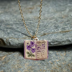 FREE Today: Healing and Luck Copper Birth Flower Strengthen Book Design Pendant Necklace