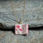FREE Today: Healing and Luck Copper Birth Flower Strengthen Book Design Pendant Necklace