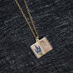 Buddha Stones Copper Birth Flower Strengthen Book Design Balance Pendant Necklace