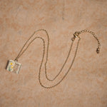 Buddha Stones Copper Birth Flower Strengthen Book Design Balance Pendant Necklace