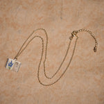 Buddha Stones Copper Birth Flower Strengthen Book Design Balance Pendant Necklace