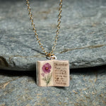 Buddha Stones Copper Birth Flower Strengthen Book Design Balance Pendant Necklace