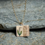 Buddha Stones Copper Birth Flower Strengthen Book Design Balance Pendant Necklace