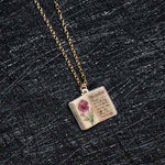 Buddha Stones Copper Birth Flower Strengthen Book Design Balance Pendant Necklace