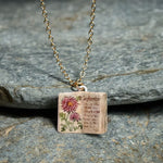 FREE Today: Healing and Luck Copper Birth Flower Strengthen Book Design Pendant Necklace