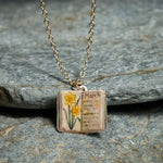 FREE Today: Healing and Luck Copper Birth Flower Strengthen Book Design Pendant Necklace