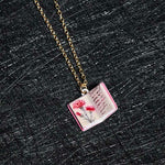 Buddha Stones Copper Birth Flower Strengthen Book Design Balance Pendant Necklace