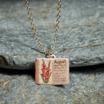 FREE Today: Healing and Luck Copper Birth Flower Strengthen Book Design Pendant Necklace