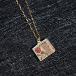 FREE Today: Healing and Luck Copper Birth Flower Strengthen Book Design Pendant Necklace
