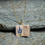 Buddha Stones Copper Birth Flower Strengthen Book Design Balance Pendant Necklace