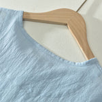 Buddha Stones Summer Casual Minimalist Two Buttons Solid Cotton Linen Men's Short Sleeve Shirts