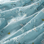 Buddha Stones Summer Casual Vintage Drawstring Blue Floral Women's Short Sleeve Dress
