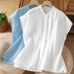 Buddha Stones Summer Casual Pintuck Front Solid Women's Sleeveless Shirts