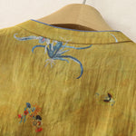 Buddha Stones Summer Tang Style Vintage Frog Button Orchid Floral Women's Sleeveless Shirts Tank Top