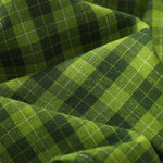 Buddha Stones Summer Casual Green Plaid Pattern Ruffles Cotton Tank Top Women's Sleeveless Shirts