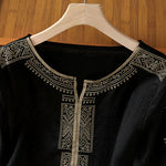 Buddha Stones Summer Boho Casual Embroidery Geometric Women's Short Sleeve T-Shirts