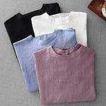 Buddha Stones Summer Casual Minimalist Back Buttons Solid Women's Short Sleeve T-Shirts With Front Pockets