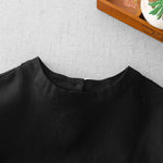 Buddha Stones Summer Casual Minimalist Back Buttons Solid Women's Short Sleeve T-Shirts With Front Pockets