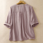 Buddha Stones Summer Boho Embroidery Floral Women's Short Sleeve Shirt