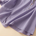 Buddha Stones Summer Casual Crew Neck Embroidery Flower Women's Short Sleeve T-Shirts