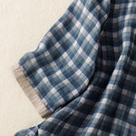 Buddha Stones Summer Vintage Button Up Plaid Women's Short Sleeve Shirts