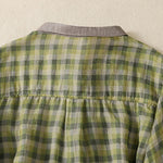 Buddha Stones Summer Vintage Button Up Plaid Women's Short Sleeve Shirts