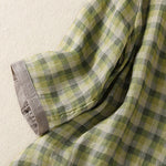 Buddha Stones Summer Vintage Button Up Plaid Women's Short Sleeve Shirts