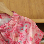 Buddha Stones Summer Elegant Mandarin Collar Side Slit Floral Print Women's Sleeveless Shirts