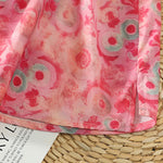 Buddha Stones Summer Elegant Mandarin Collar Side Slit Floral Print Women's Sleeveless Shirts