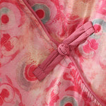 Buddha Stones Summer Elegant Mandarin Collar Side Slit Floral Print Women's Sleeveless Shirts