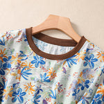 Buddha Stones Summer Vintage Crew Neck Floral Print Women's Short Sleeve T-Shirts