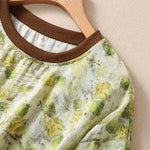 Buddha Stones Summer Vintage Crew Neck Floral Print Women's Short Sleeve T-Shirts