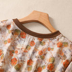 Buddha Stones Summer Vintage Crew Neck Floral Print Women's Short Sleeve T-Shirts