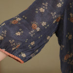 Buddha Stones Summer Vintage Floral V-Neck Women's Elbow-Length Sleeve Shirts