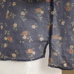 Buddha Stones Summer Vintage Floral V-Neck Women's Elbow-Length Sleeve Shirts