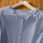 Buddha Stones Spring Button-Up Gingham Women's Long Sleeve Shirts