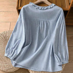 Buddha Stones Spring Button-Up Gingham Women's Long Sleeve Shirts