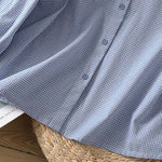 Buddha Stones Spring Button-Up Gingham Women's Long Sleeve Shirts