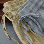 Buddha Stones Summer Casual Drawstring Stripe Elastic Waist Women's Straight Leg Pants With Pockets