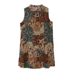 Buddha Stones Summer Paisley Floral Women's Summer Sleeveless Dress With Pockets
