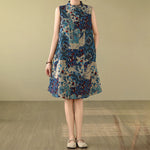Buddha Stones Summer Paisley Floral Women's Summer Sleeveless Dress With Pockets