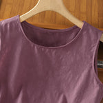 Buddha Stones Summer Casual Side Slit Flower Women's Sleeveless T-Shirts Tank Top