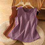 Buddha Stones Summer Casual Side Slit Flower Women's Sleeveless T-Shirts Tank Top