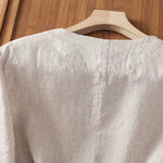 Buddha Stones Summer Casual Button-Up Solid V-Neck Women's Short Sleeve Shirts With Pockets