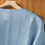 Buddha Stones Summer Casual Button-Up Solid V-Neck Women's Short Sleeve Shirts With Pockets