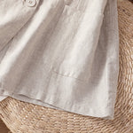Buddha Stones Summer Casual Button-Up Solid V-Neck Women's Short Sleeve Shirts With Pockets