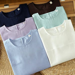 Buddha Stones Summer Casual Solid Crew Neck Women's Cap Sleeve T-Shirts Tank Top