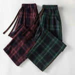 Buddha Stones Spring Casual Drawstring Plaid Pattern Elastic Waist Cropped Women's Harem Pants With Pockets
