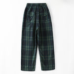 Buddha Stones Spring Casual Drawstring Plaid Pattern Elastic Waist Cropped Women's Harem Pants With Pockets