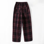 Buddha Stones Spring Casual Drawstring Plaid Pattern Elastic Waist Cropped Women's Harem Pants With Pockets